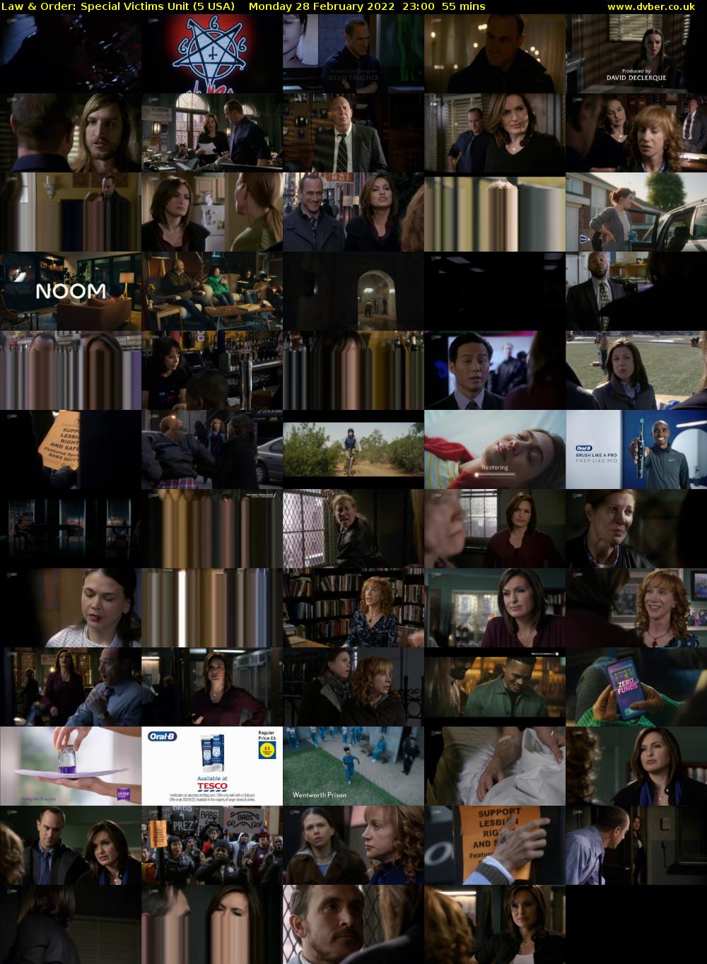 Law & Order: Special Victims Unit (5 USA) Monday 28 February 2022 23:00 - 23:55