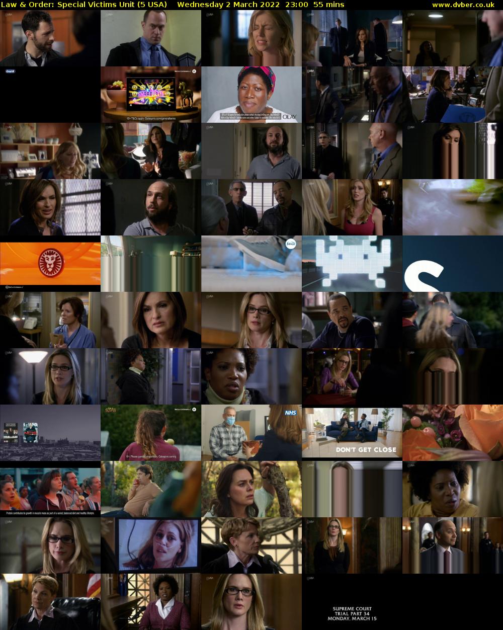 Law & Order: Special Victims Unit (5 USA) Wednesday 2 March 2022 23:00 - 23:55