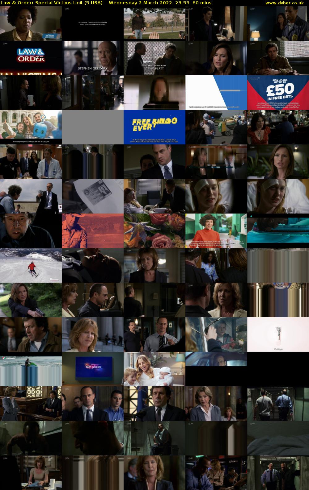 Law & Order: Special Victims Unit (5 USA) Wednesday 2 March 2022 23:55 - 00:55