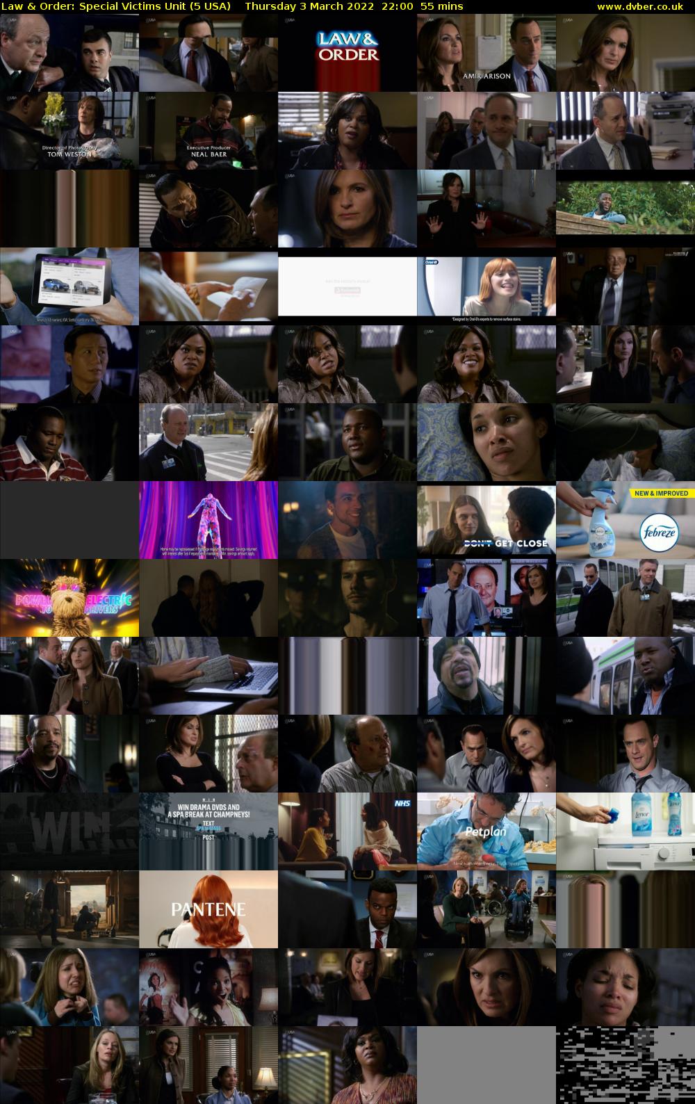 Law & Order: Special Victims Unit (5 USA) Thursday 3 March 2022 22:00 - 22:55