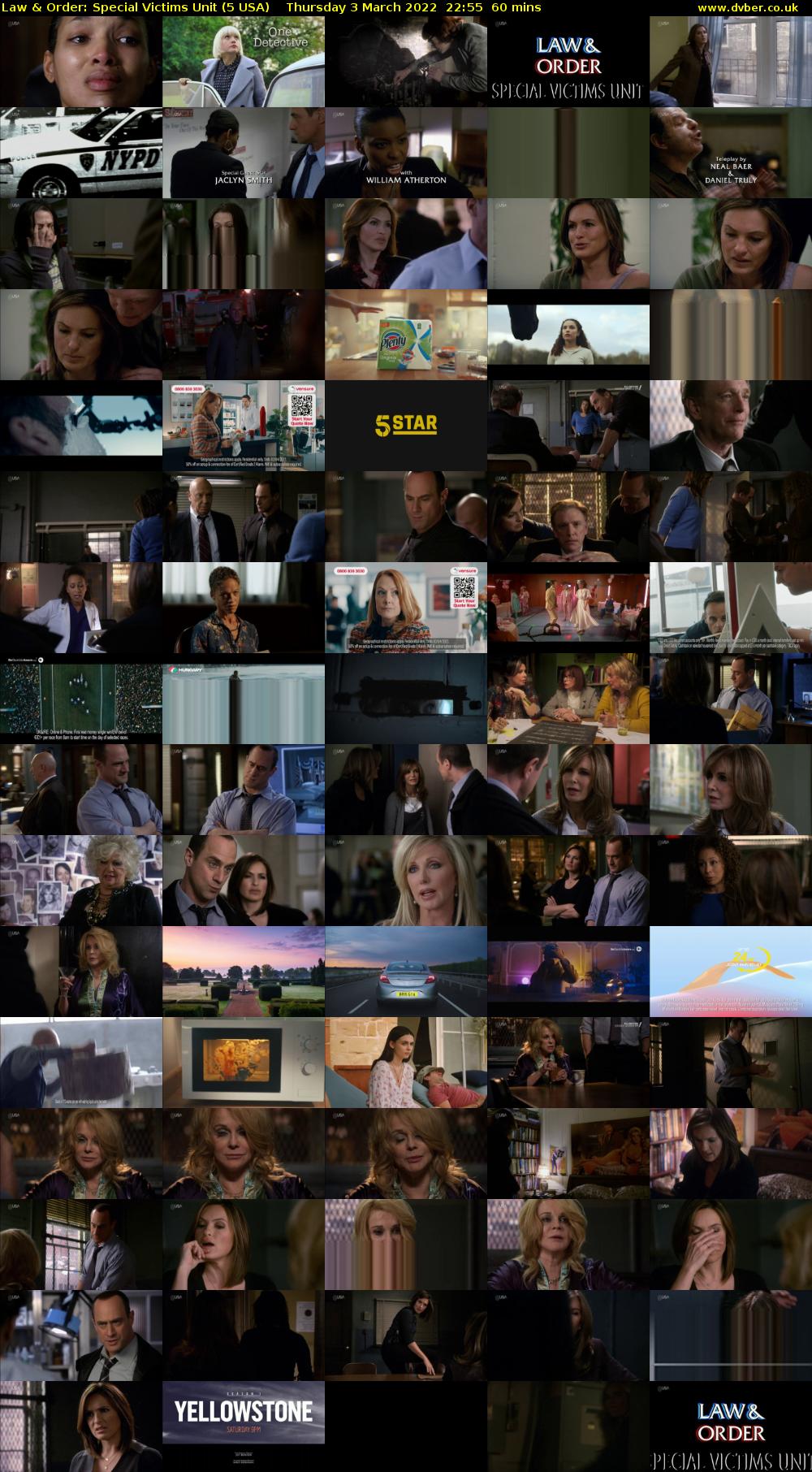 Law & Order: Special Victims Unit (5 USA) Thursday 3 March 2022 22:55 - 23:55