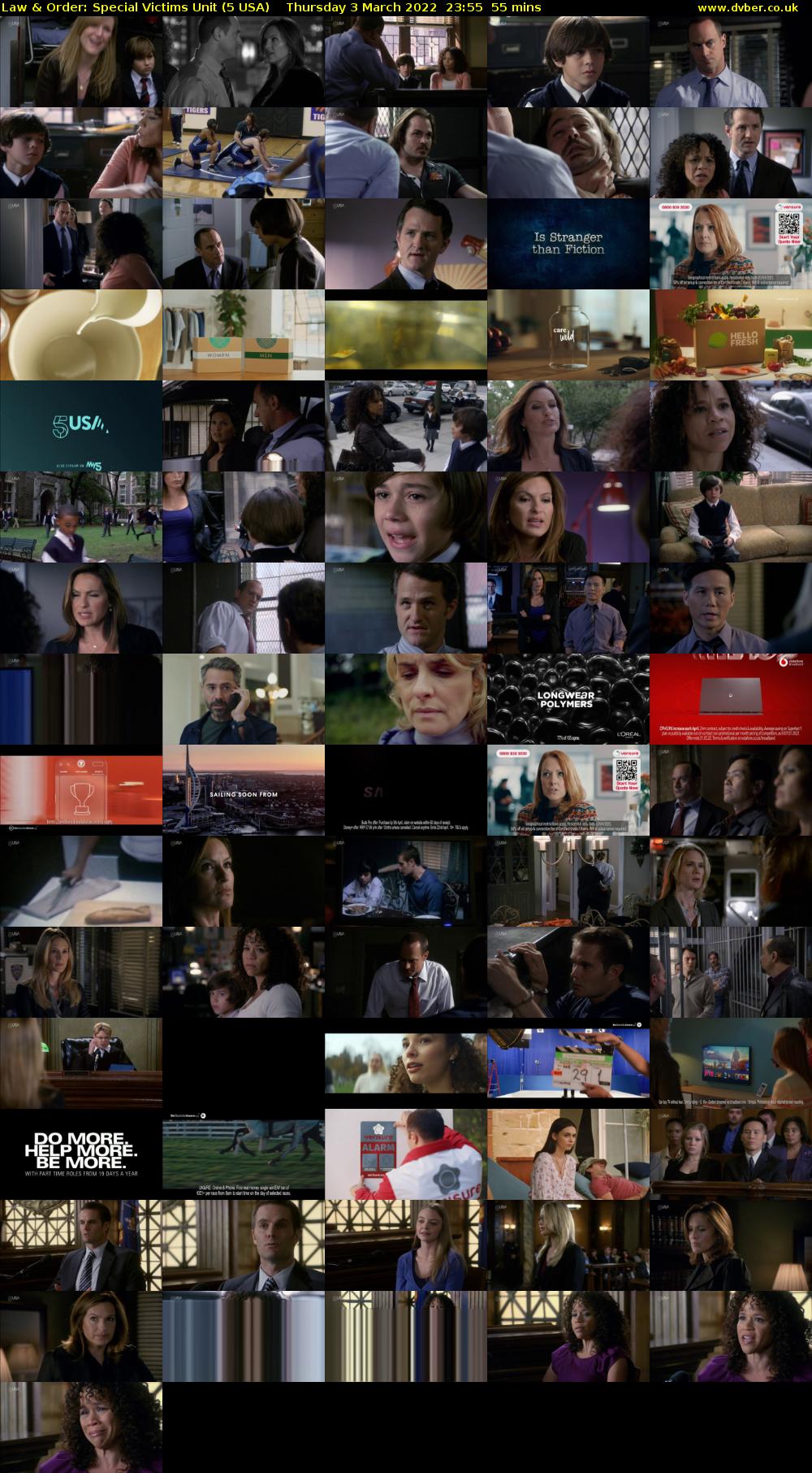 Law & Order: Special Victims Unit (5 USA) Thursday 3 March 2022 23:55 - 00:50