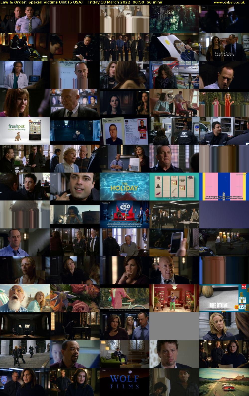 Law & Order: Special Victims Unit (5 USA) Friday 18 March 2022 00:50 - 01:50