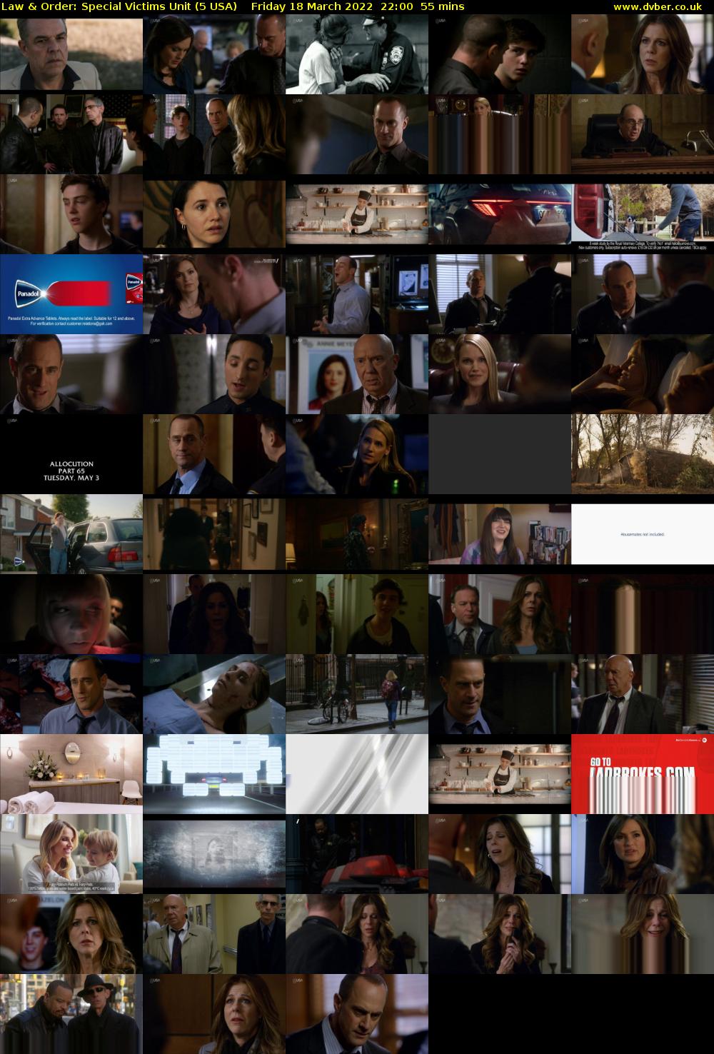 Law & Order: Special Victims Unit (5 USA) Friday 18 March 2022 22:00 - 22:55