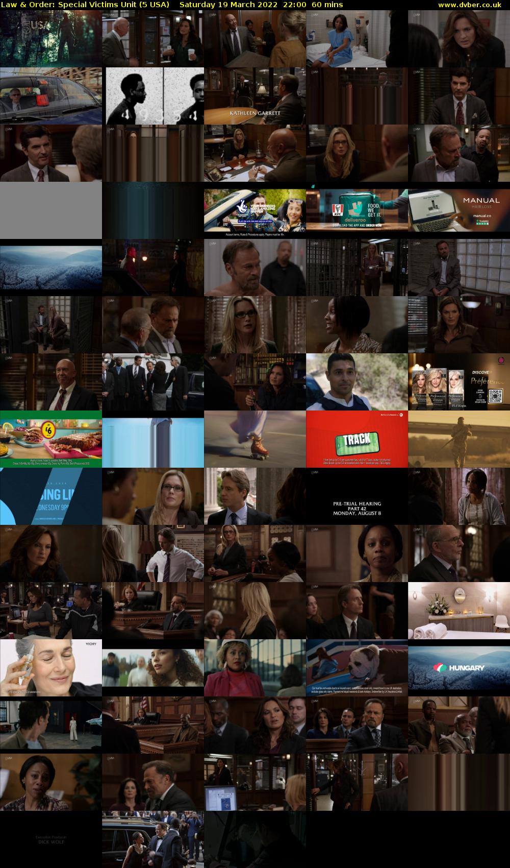 Law & Order: Special Victims Unit (5 USA) Saturday 19 March 2022 22:00 - 23:00