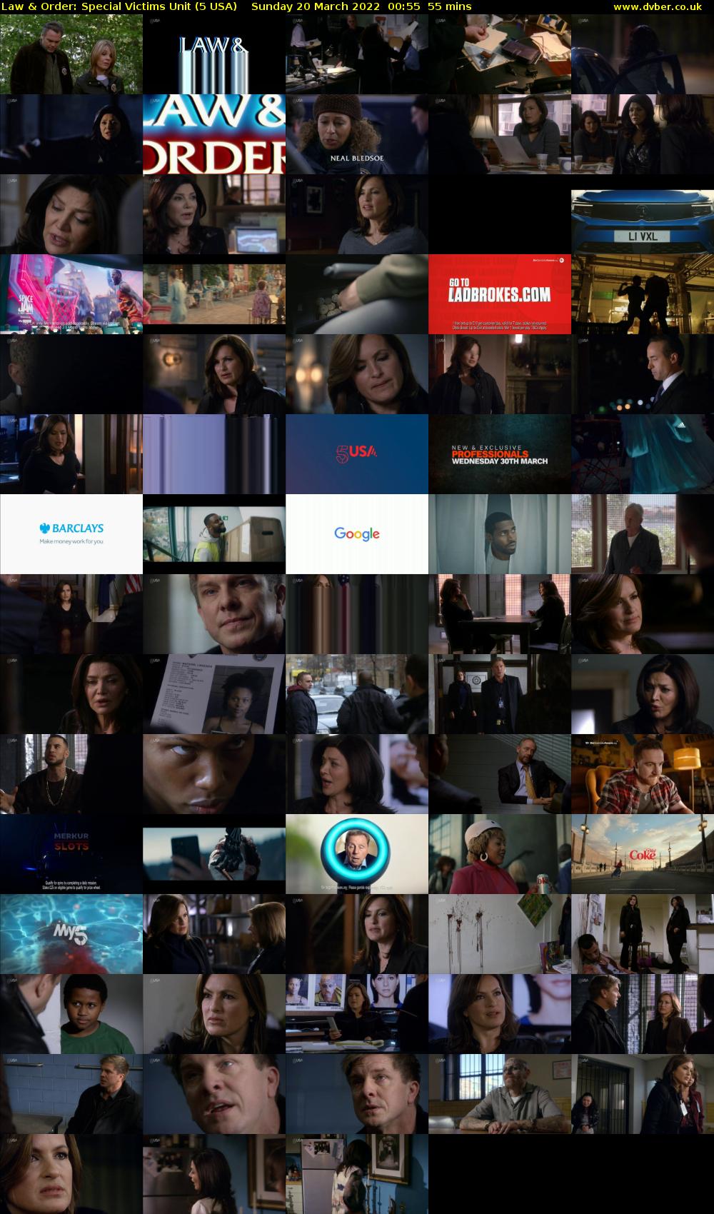 Law & Order: Special Victims Unit (5 USA) Sunday 20 March 2022 00:55 - 01:50