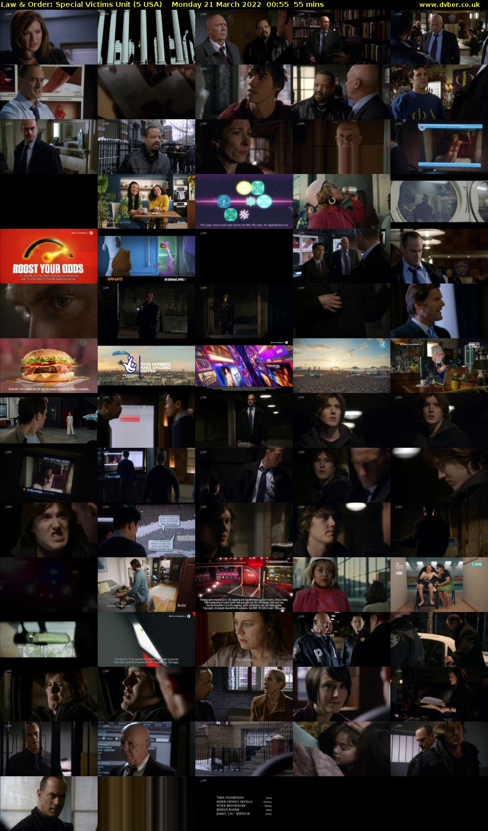 Law & Order: Special Victims Unit (5 USA) Monday 21 March 2022 00:55 - 01:50