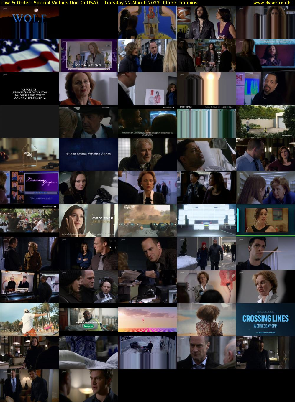 Law & Order: Special Victims Unit (5 USA) Tuesday 22 March 2022 00:55 - 01:50