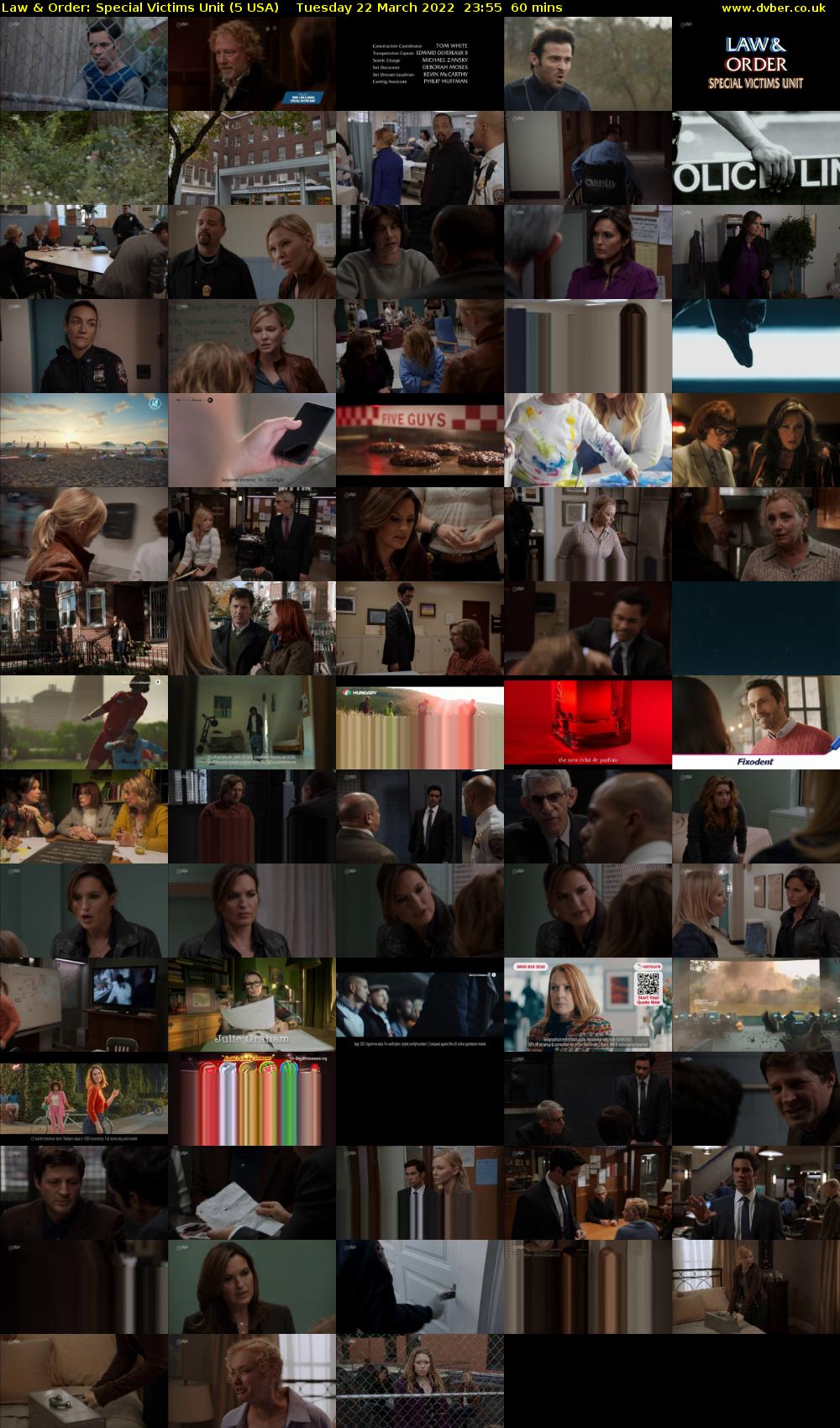 Law & Order: Special Victims Unit (5 USA) Tuesday 22 March 2022 23:55 - 00:55