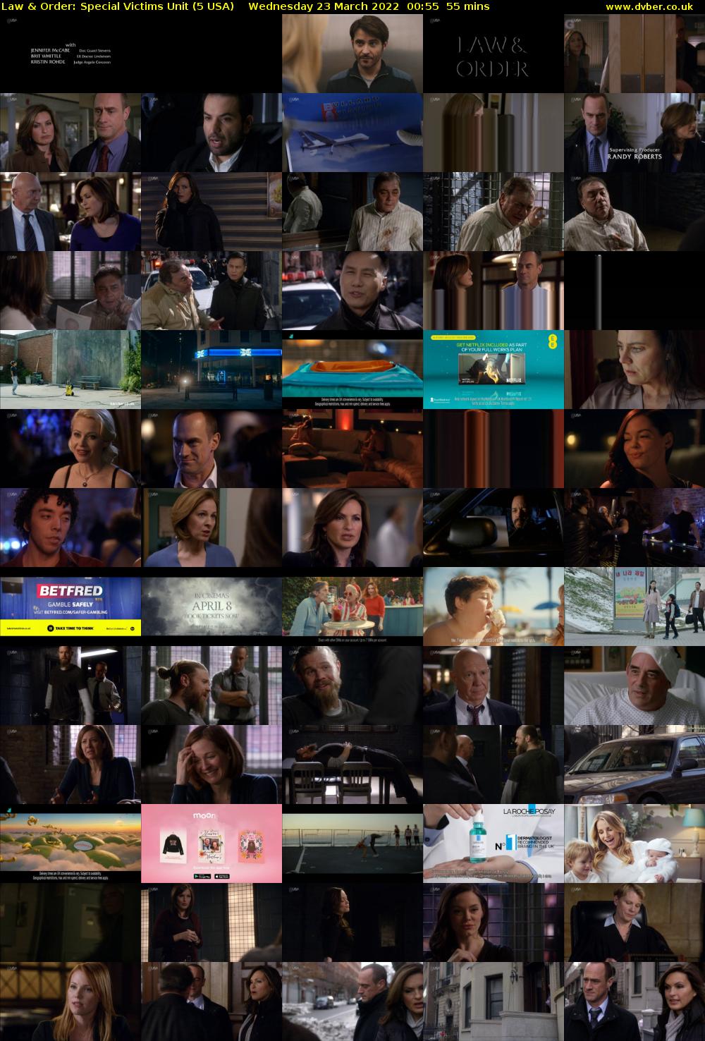 Law & Order: Special Victims Unit (5 USA) Wednesday 23 March 2022 00:55 - 01:50