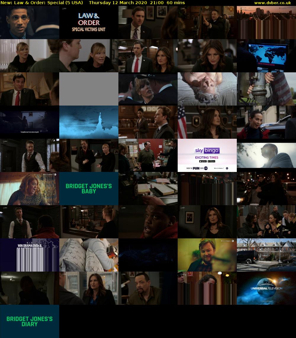 Law & Order: Special (5 USA) Thursday 12 March 2020 21:00 - 22:00