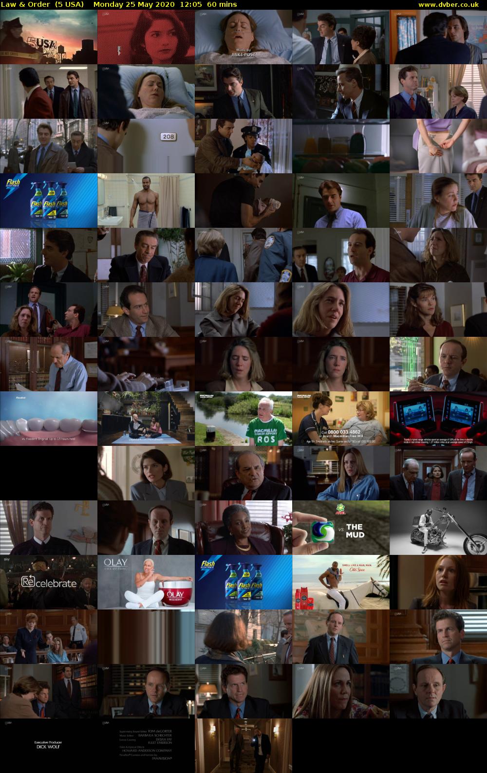 Law & Order  (5 USA) Monday 25 May 2020 12:05 - 13:05