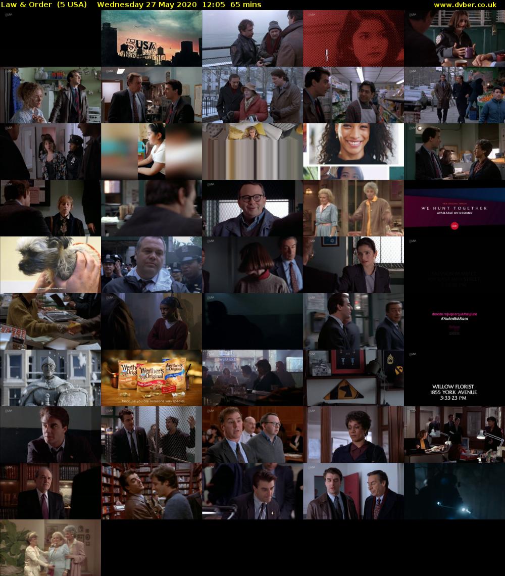 Law & Order  (5 USA) Wednesday 27 May 2020 12:05 - 13:10
