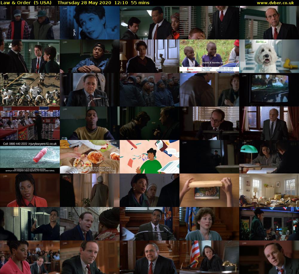 Law & Order  (5 USA) Thursday 28 May 2020 12:10 - 13:05