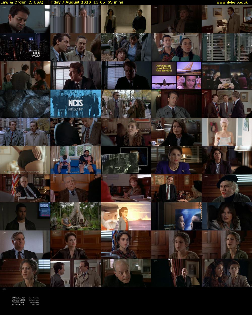 Law & Order  (5 USA) Friday 7 August 2020 13:05 - 14:10