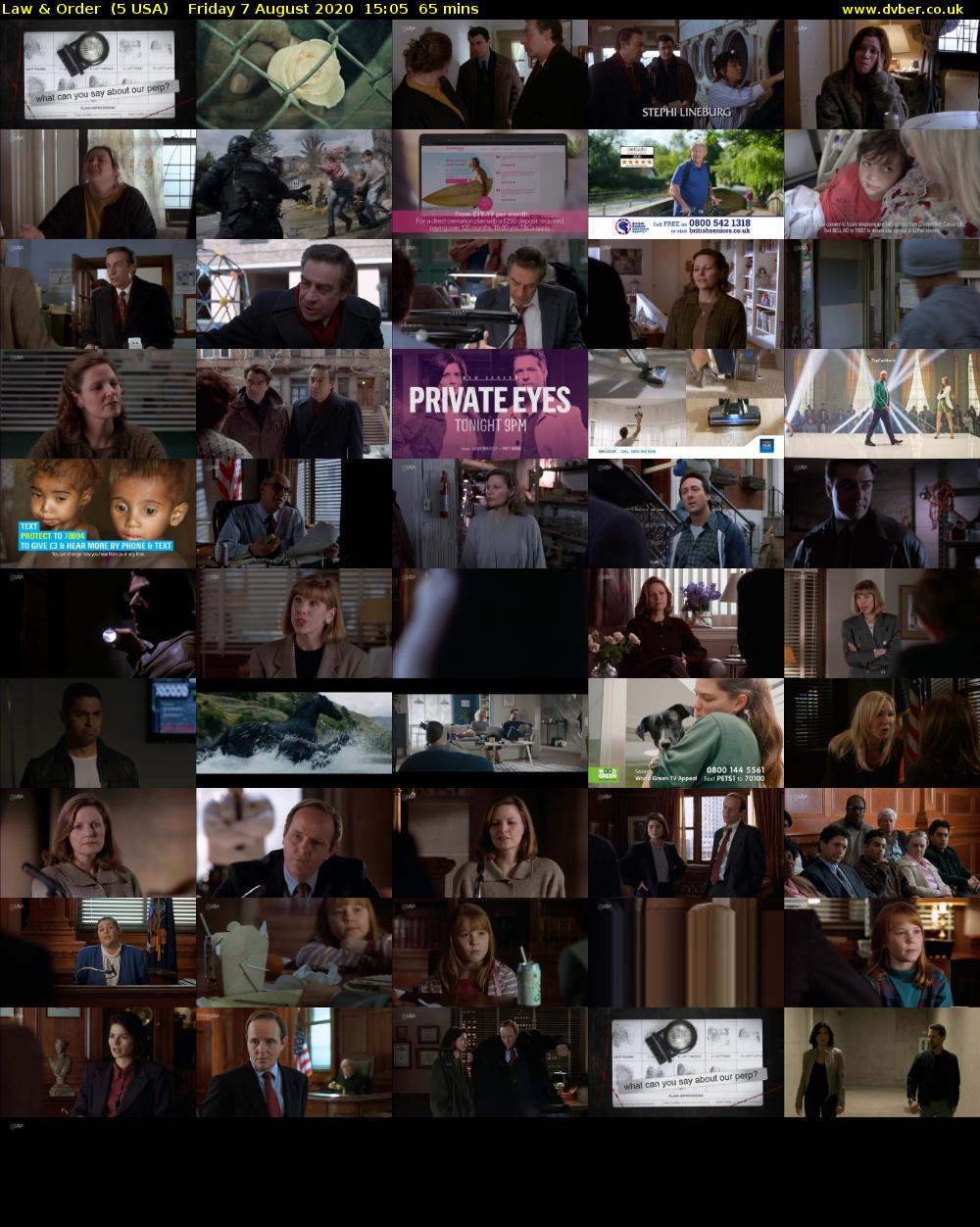 Law & Order  (5 USA) Friday 7 August 2020 15:05 - 16:10