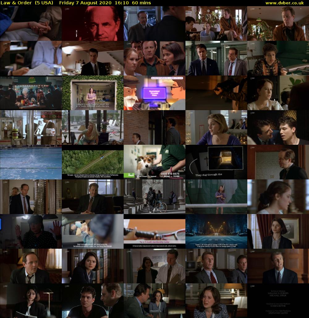 Law & Order  (5 USA) Friday 7 August 2020 16:10 - 17:10