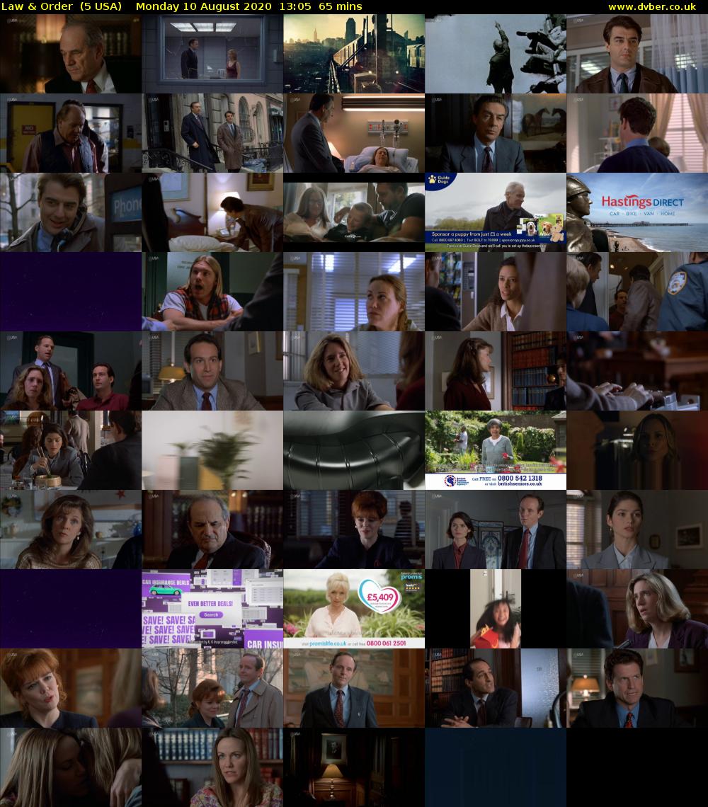 Law & Order  (5 USA) Monday 10 August 2020 13:05 - 14:10