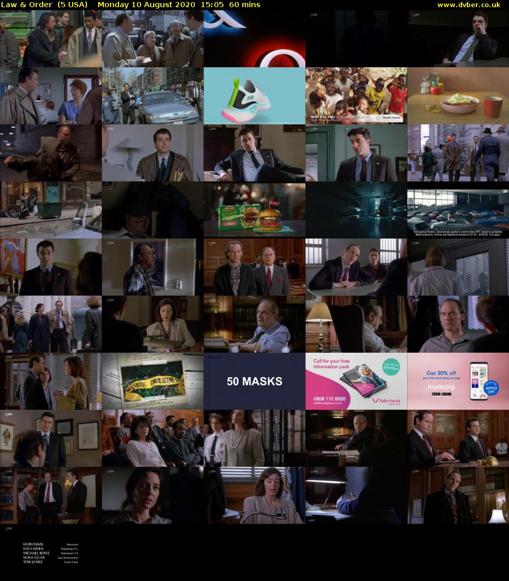Law & Order  (5 USA) Monday 10 August 2020 15:05 - 16:05