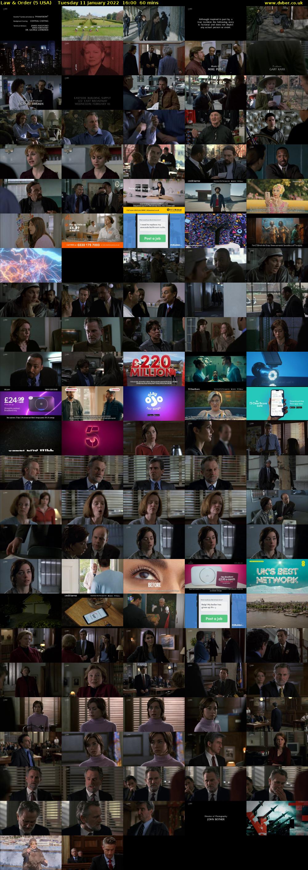 Law & Order (5 USA) Tuesday 11 January 2022 16:00 - 17:00
