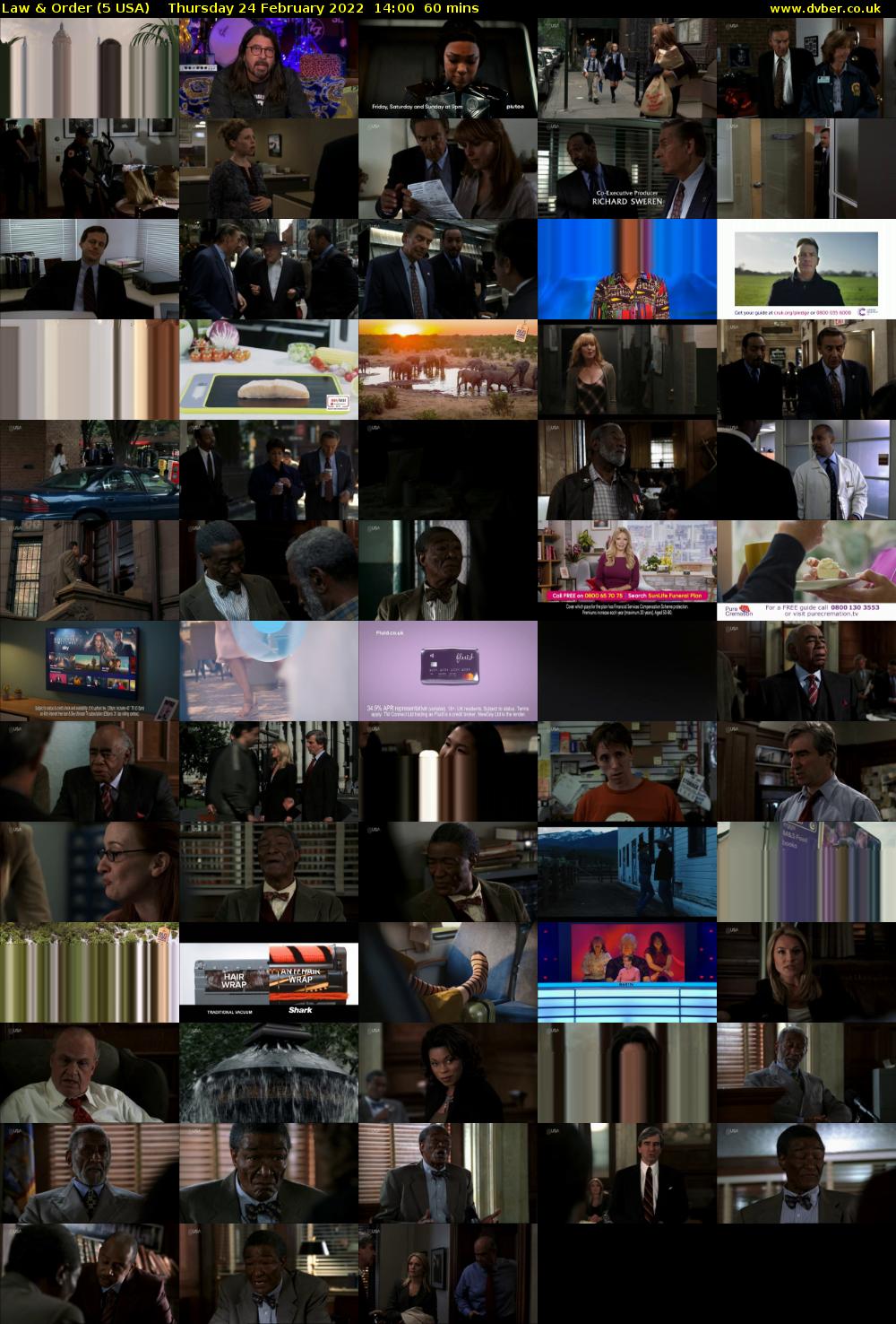 Law & Order (5 USA) Thursday 24 February 2022 14:00 - 15:00