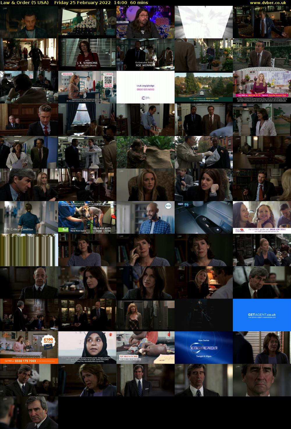 Law & Order (5 USA) Friday 25 February 2022 14:00 - 15:00