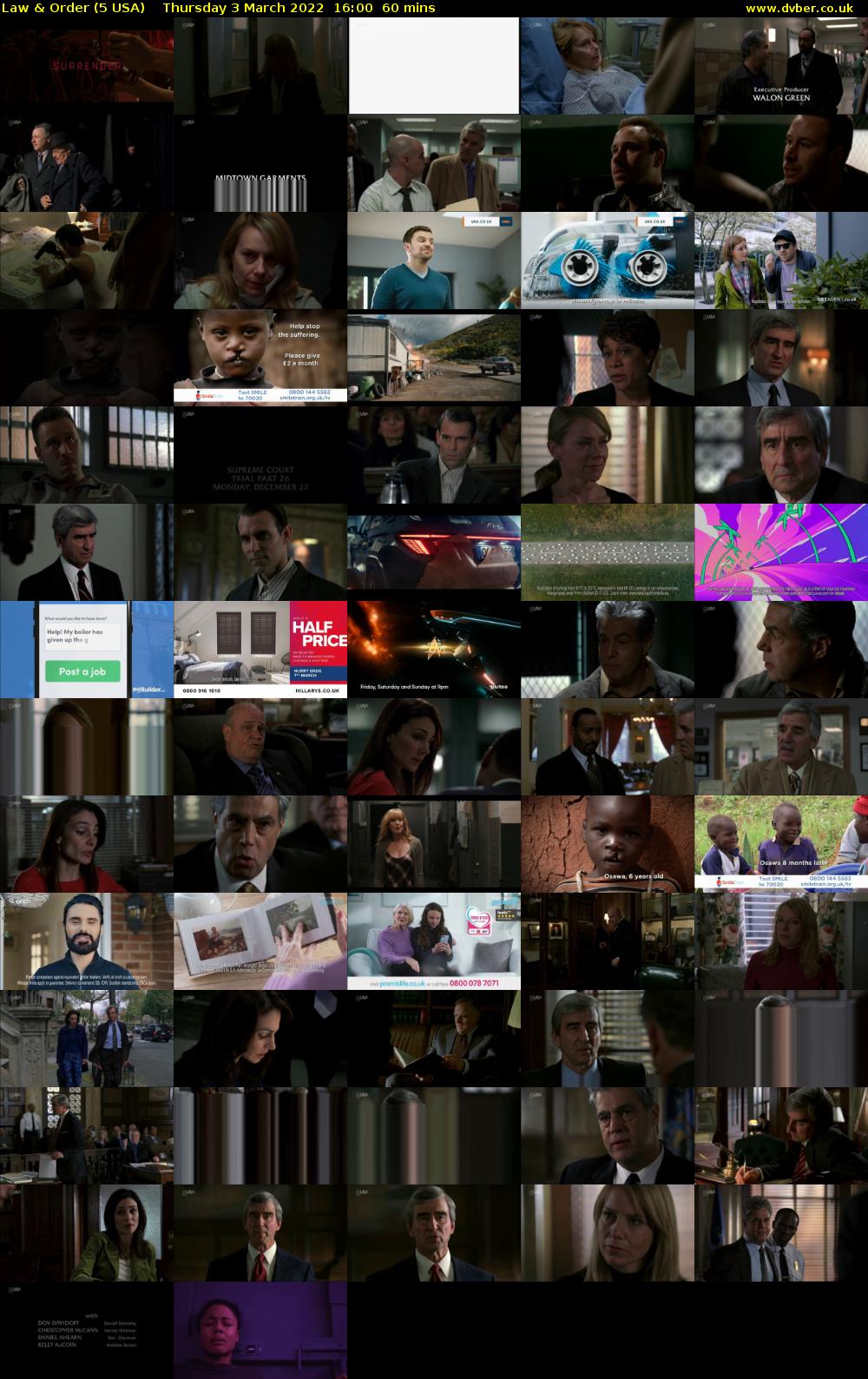 Law & Order (5 USA) Thursday 3 March 2022 16:00 - 17:00