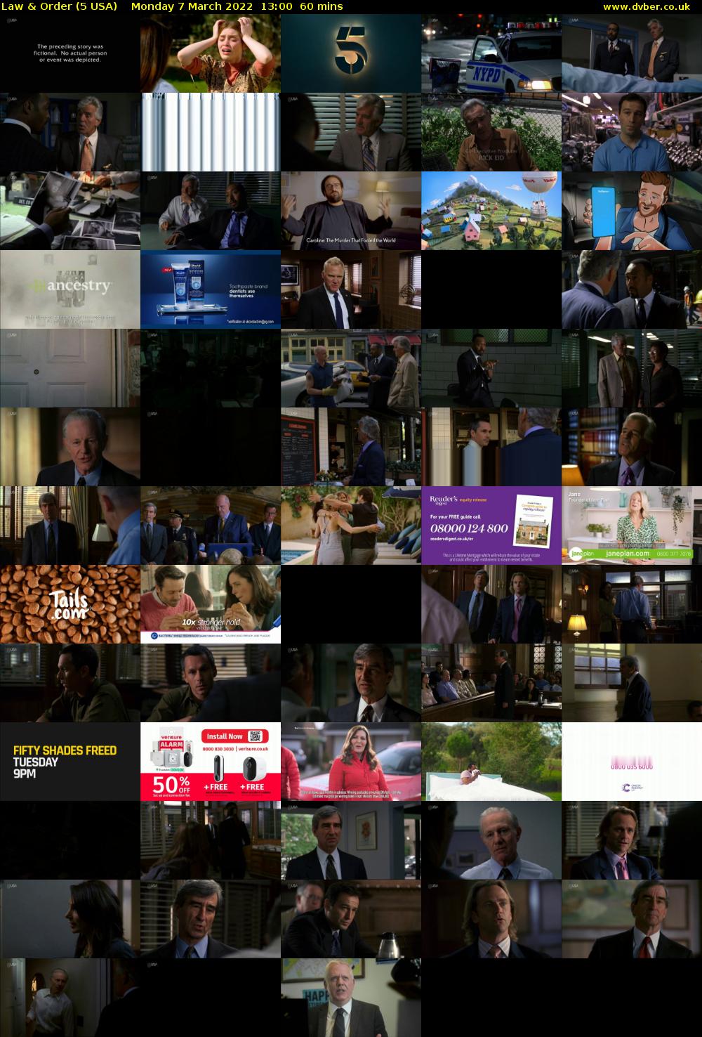 Law & Order (5 USA) Monday 7 March 2022 13:00 - 14:00