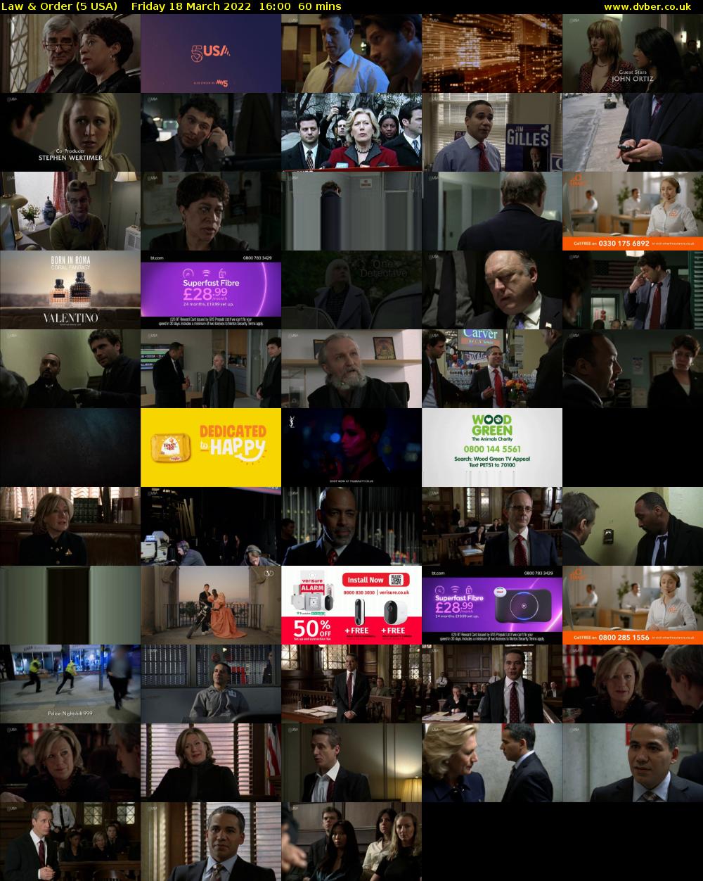 Law & Order (5 USA) Friday 18 March 2022 16:00 - 17:00