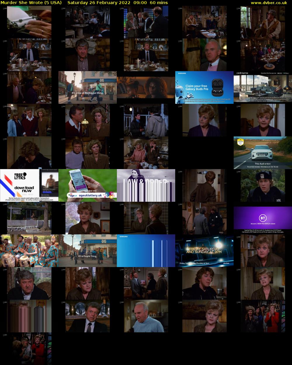 Murder She Wrote (5 USA) Saturday 26 February 2022 09:00 - 10:00