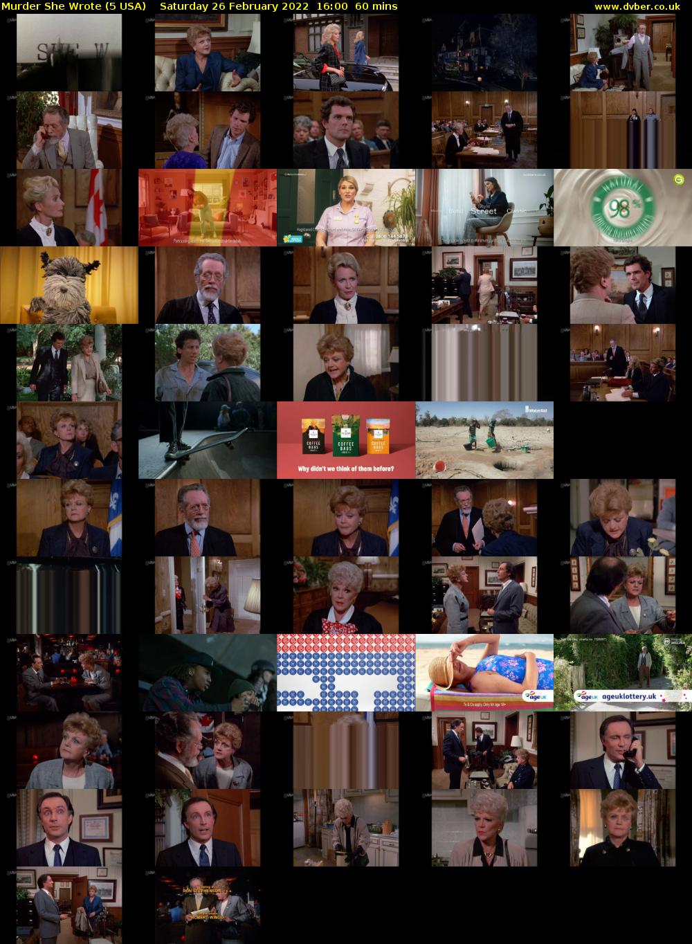 Murder She Wrote (5 USA) Saturday 26 February 2022 16:00 - 17:00
