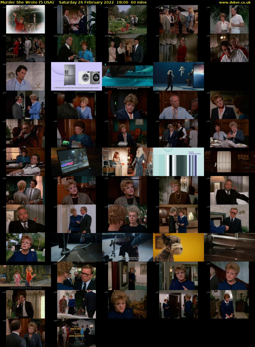 Murder She Wrote (5 USA) Saturday 26 February 2022 18:00 - 19:00