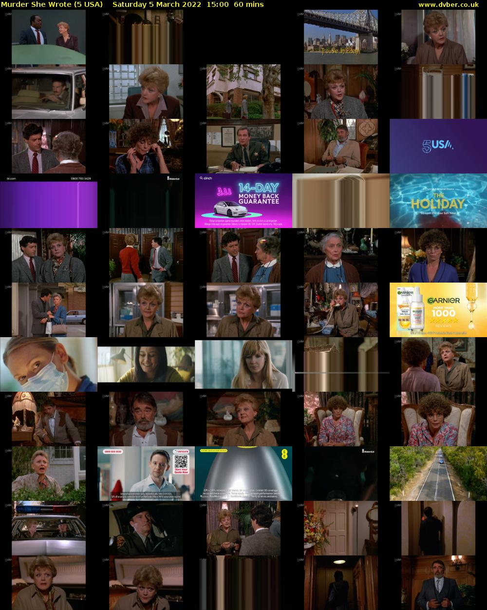 Murder She Wrote (5 USA) Saturday 5 March 2022 15:00 - 16:00