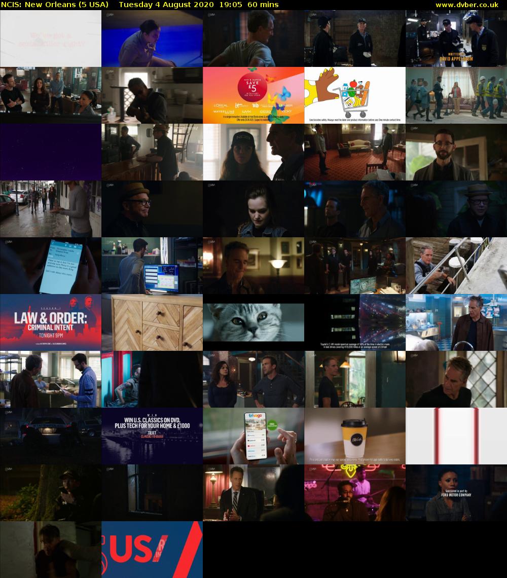 NCIS: New Orleans (5 USA) Tuesday 4 August 2020 19:05 - 20:05
