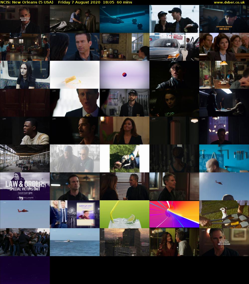 NCIS: New Orleans (5 USA) Friday 7 August 2020 18:05 - 19:05