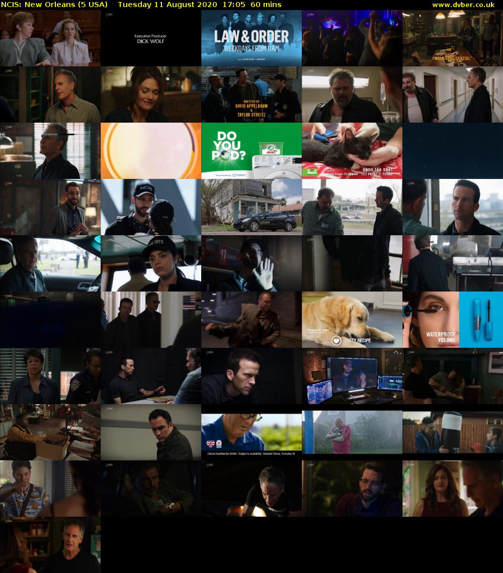 NCIS: New Orleans (5 USA) Tuesday 11 August 2020 17:05 - 18:05