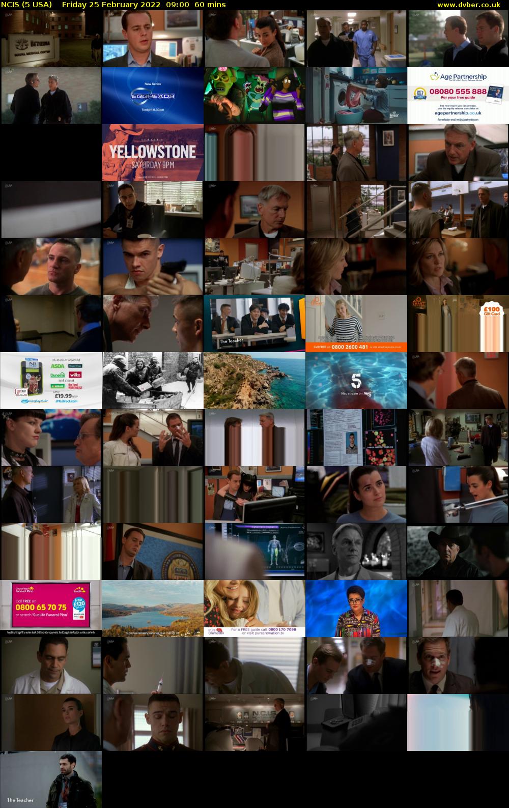 NCIS (5 USA) Friday 25 February 2022 09:00 - 10:00