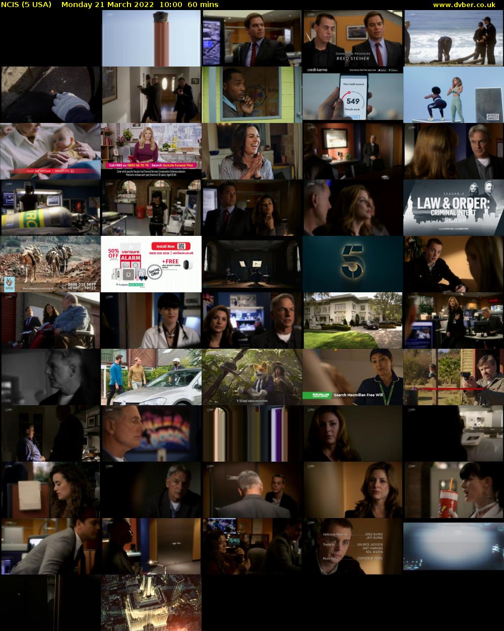 NCIS (5 USA) Monday 21 March 2022 10:00 - 11:00