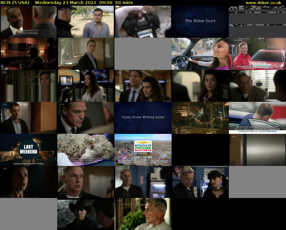 NCIS (5 USA) Wednesday 23 March 2022 09:00 - 10:00