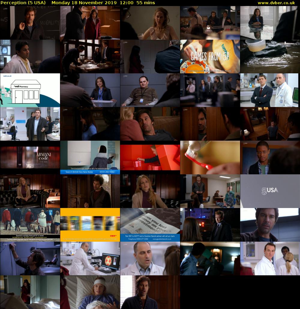 Perception (5 USA) Monday 18 November 2019 12:00 - 12:55
