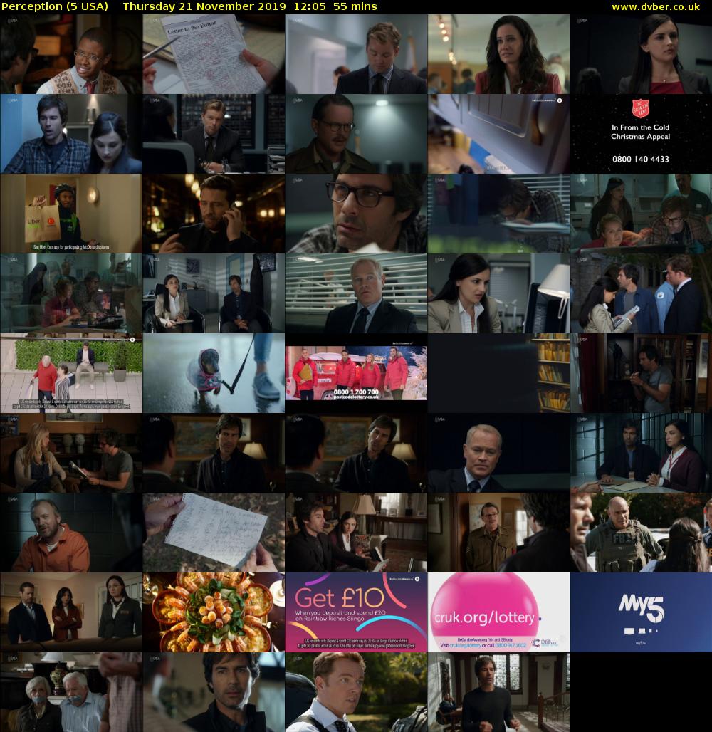 Perception (5 USA) Thursday 21 November 2019 12:05 - 13:00