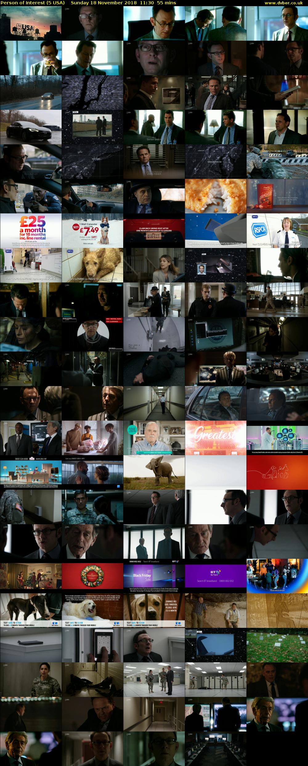 Person of Interest (5 USA) Sunday 18 November 2018 11:30 - 12:25