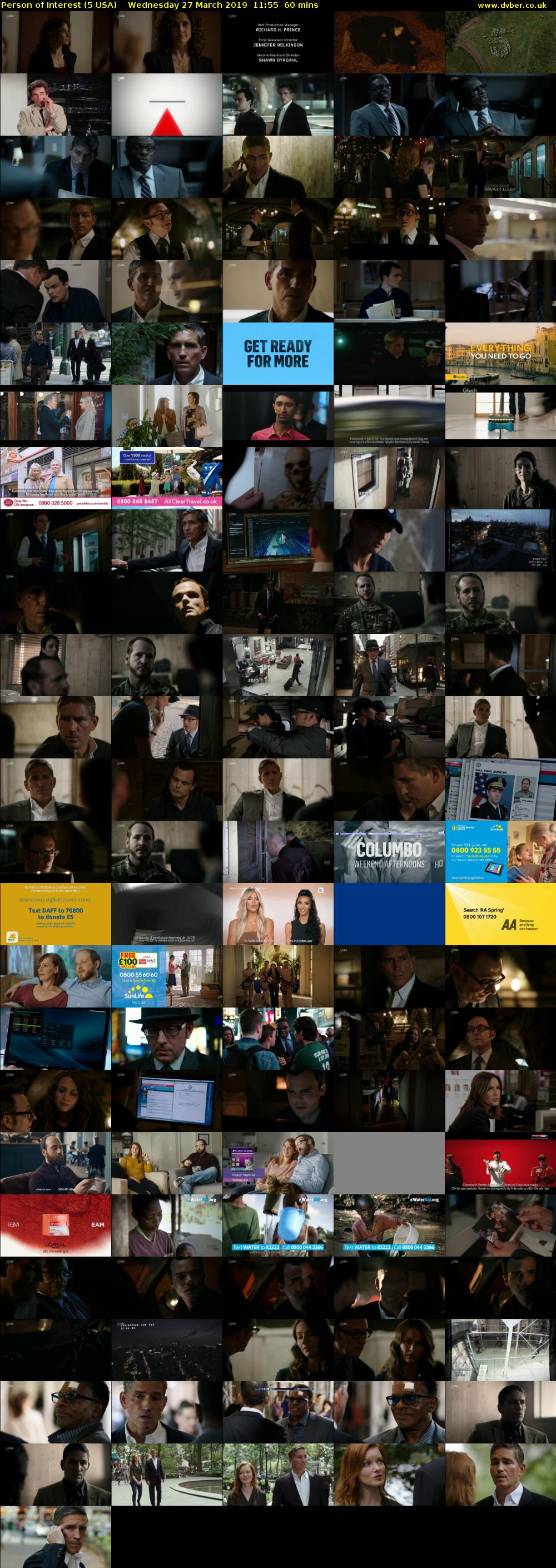 Person of Interest (5 USA) Wednesday 27 March 2019 11:55 - 12:55
