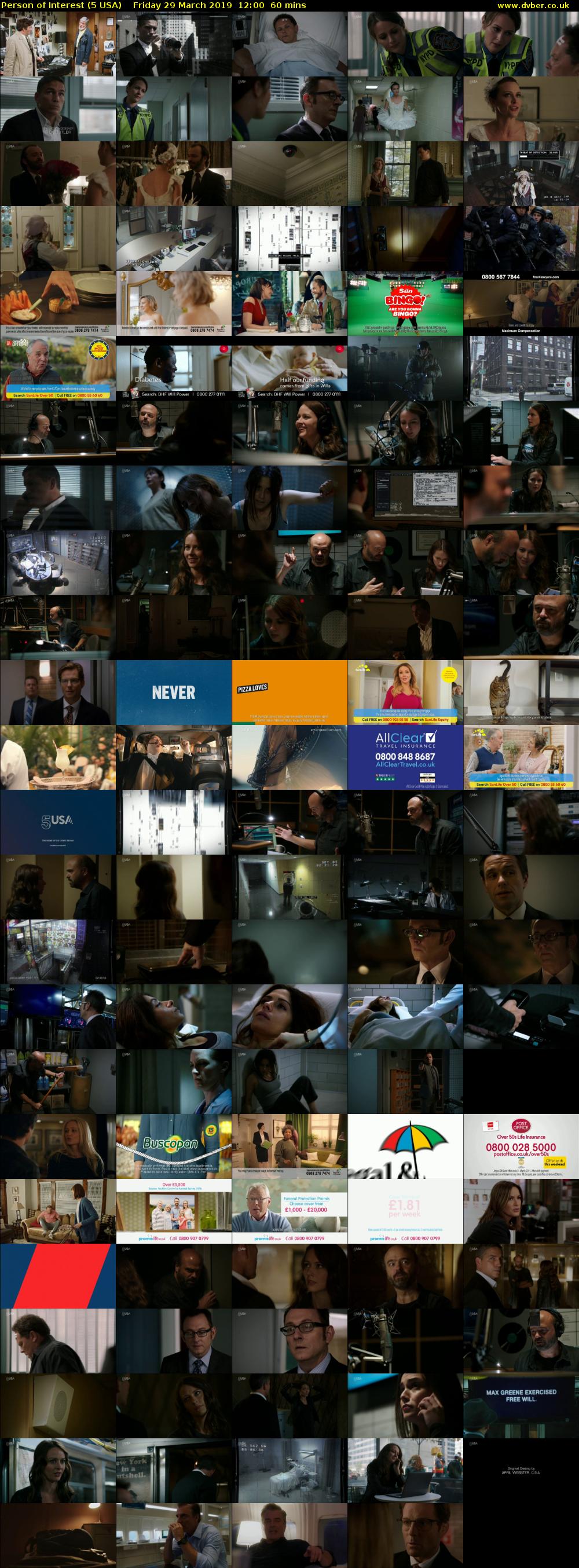 Person of Interest (5 USA) Friday 29 March 2019 12:00 - 13:00