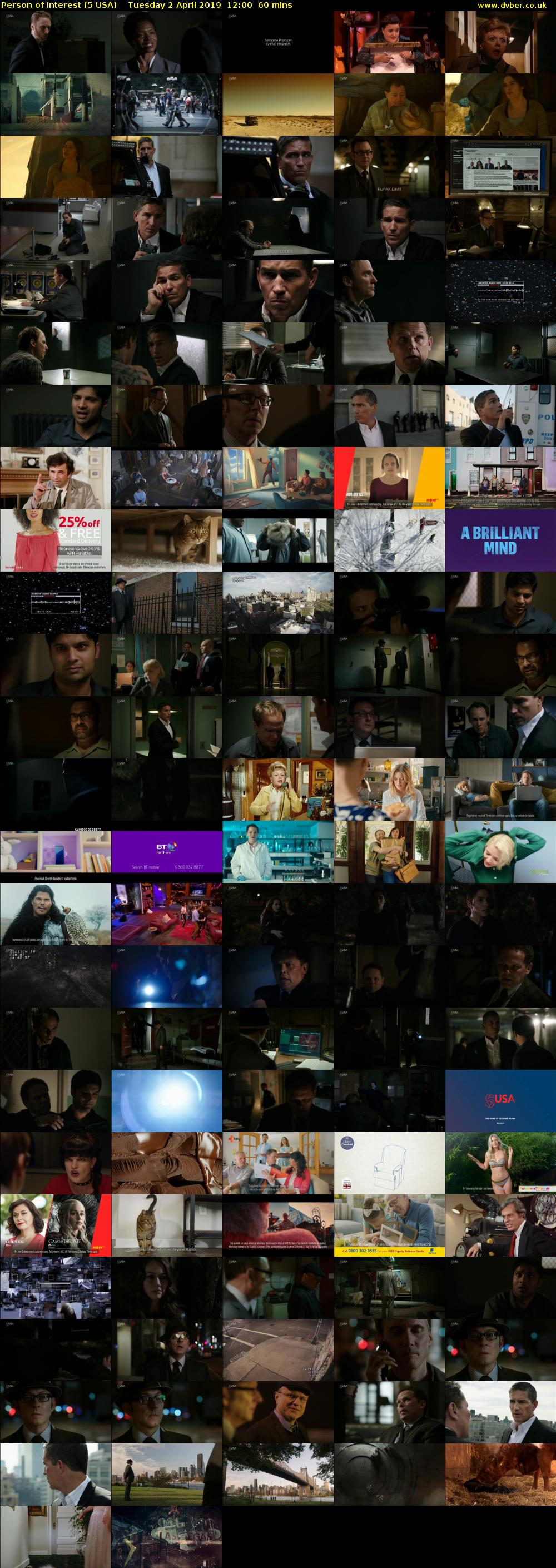 Person of Interest (5 USA) Tuesday 2 April 2019 12:00 - 13:00