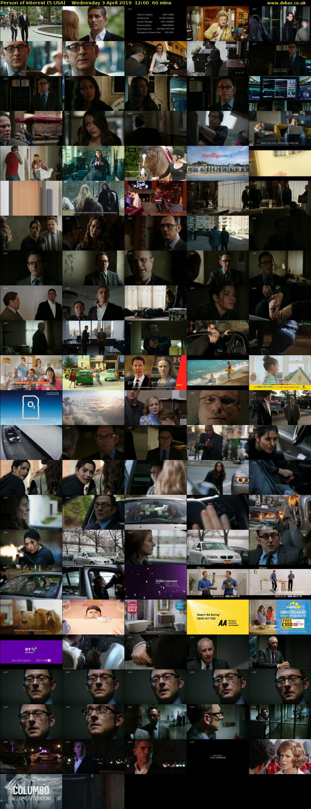 Person of Interest (5 USA) Wednesday 3 April 2019 12:00 - 13:00