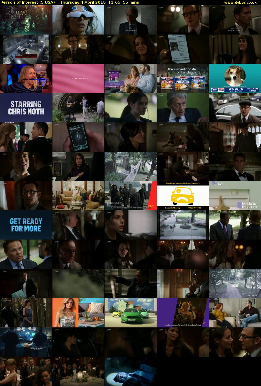 Person of Interest (5 USA) Thursday 4 April 2019 11:05 - 12:00