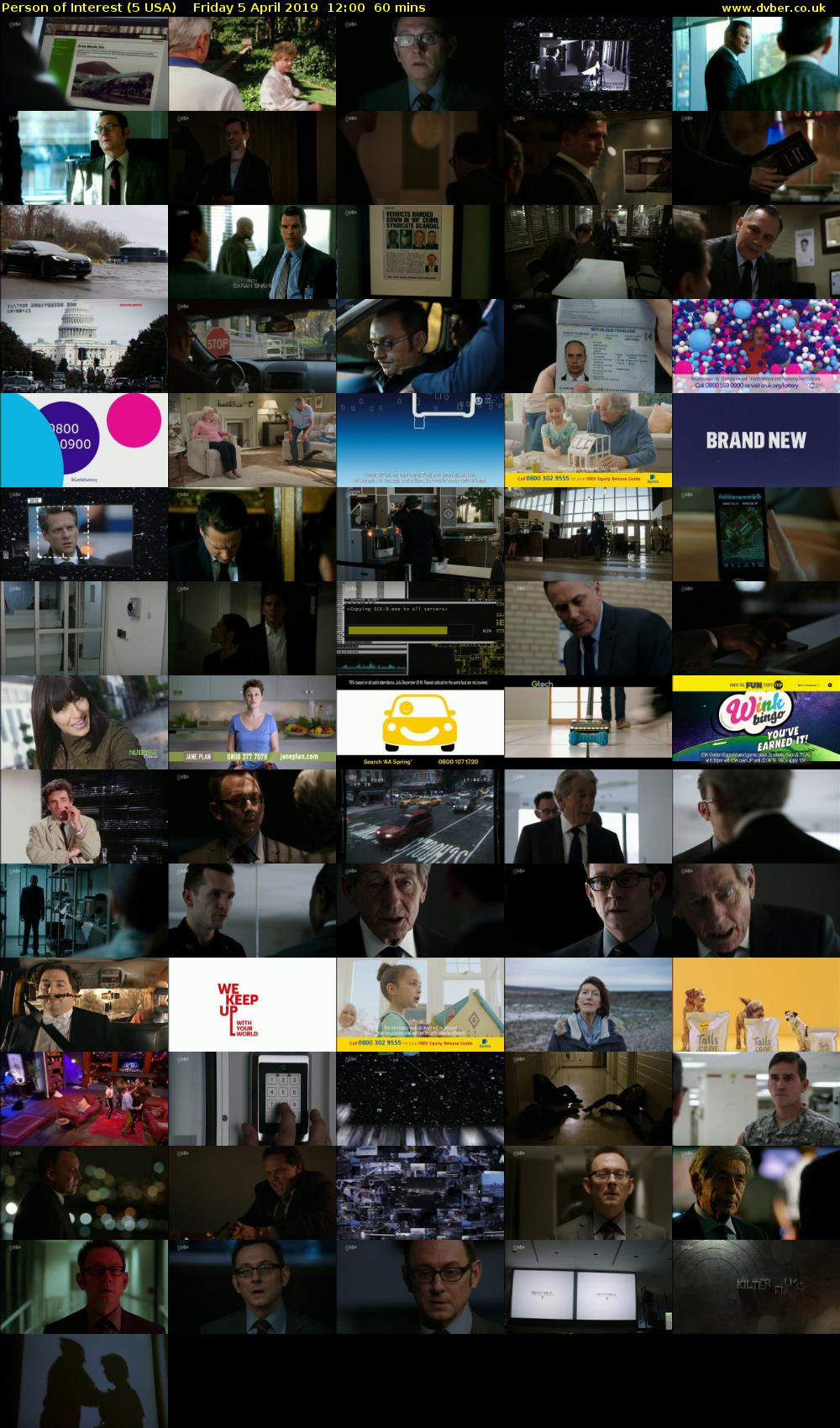 Person of Interest (5 USA) Friday 5 April 2019 12:00 - 13:00
