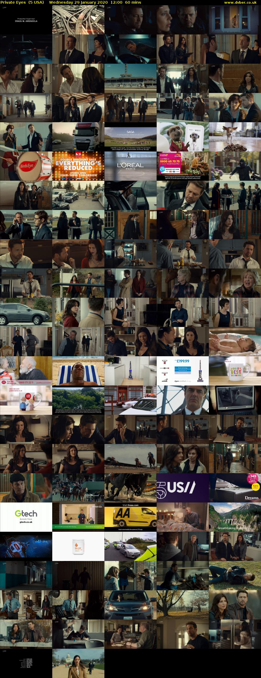 Private Eyes  (5 USA) Wednesday 29 January 2020 12:00 - 13:00