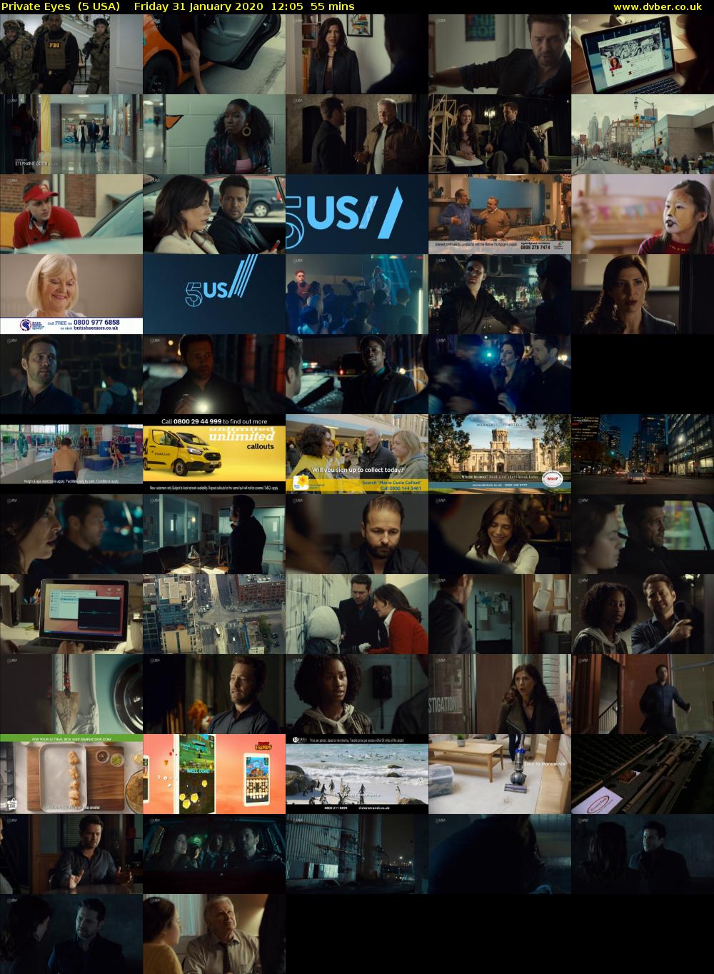 Private Eyes  (5 USA) Friday 31 January 2020 12:05 - 13:00